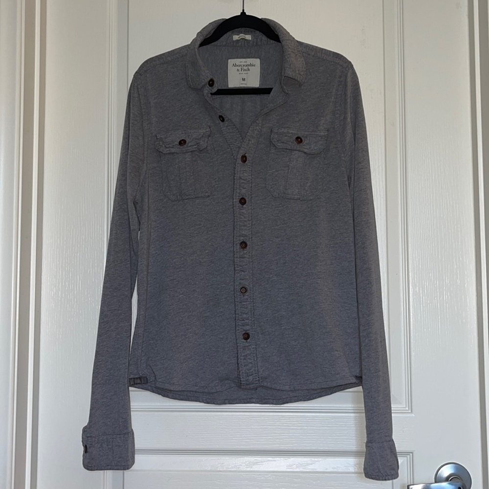 Abercrombie & Fitch Men’s Casual Cotton Blend Button Down Shirt